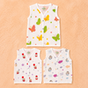 Muslin Jablas front open snap button 100% Cotton, Teddy Magic Love Daisy Print, 0-3 Month, Pack of 3