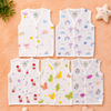 Muslin Jablas front open snap button 100% Cotton, 0-3 Month, Pack of 5