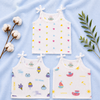 Muslin Knotted Jablas 100% Cotton,  Hearty Shipsy Creamy Print, 0-3 Month, Pack of 3