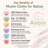 Muslin baby Swaddle 100% Cotton, Pack of 1, Magic Love