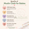 Muslin Newborn Cap,Mitten,Booties set, Double layer 100% Cotton,Pack of 3